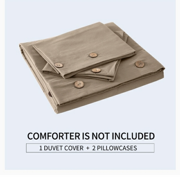 ⭐🆕 Khaki Washed Cotton Duvet Cover Set - Picture 6 of 11